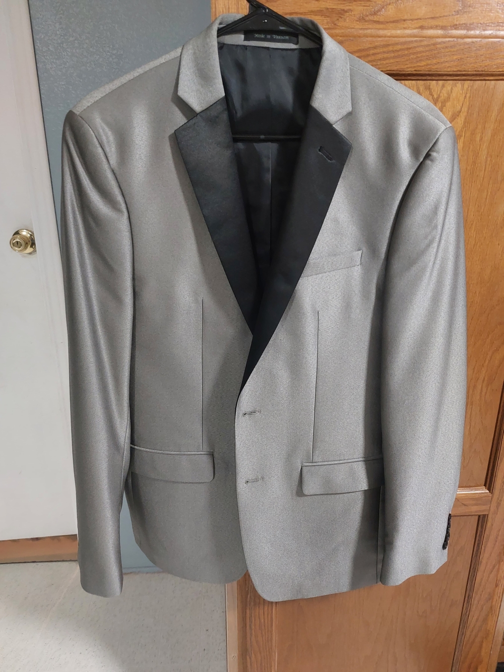 Van Heusen Silver Blazer with Black Satin Lapels